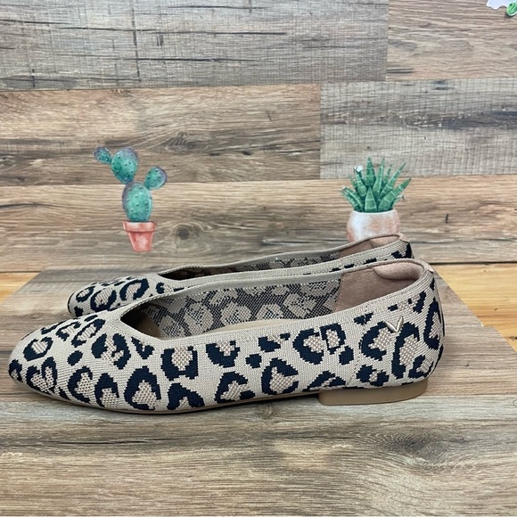 Vivaia Margot square toe V-cut ballet flats dark leopard women’s 9.5 - Picture 4 of 10